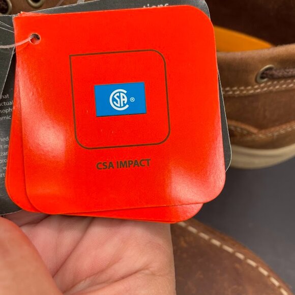 Rockport Works Mens Brown Leather Sailing Club 3 Eye Steel Toe Boat Shoe 9M - Picture 7 of 15